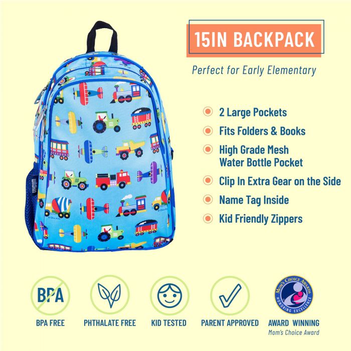 Modern Transport Children Backpack 40.6x30.5x12.7 cm