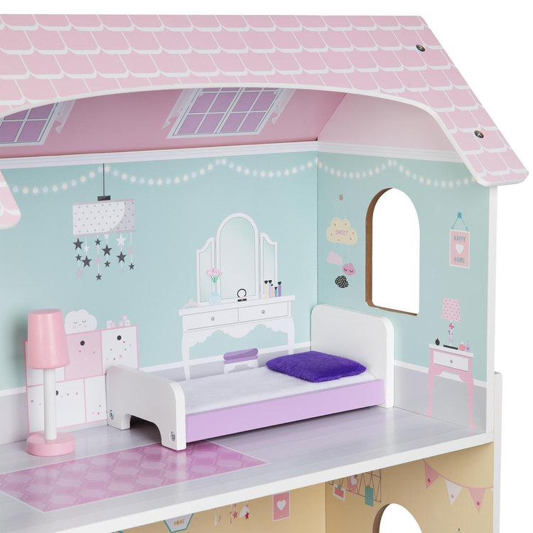 Pastel Doll House with 8 accessories (for dolls up to 20cm)